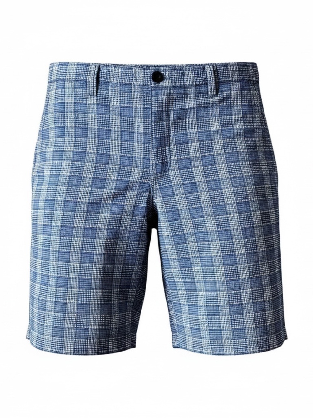 TOMMY BAHAMA blue plaid nylon/spandex blend shorts w/stretch waistband sz 34